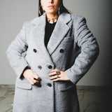 FUCHSIA JACQUARD BOMBER STYLE JACKET - REVERSIBLE IN BLACK VELVET FABRIC - CONTRASTING POCKETS