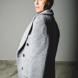 FUCHSIA JACQUARD BOMBER STYLE JACKET - REVERSIBLE IN BLACK VELVET FABRIC - CONTRASTING POCKETS