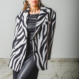 FUCHSIA JACQUARD BOMBER STYLE JACKET - REVERSIBLE IN BLACK VELVET FABRIC - CONTRASTING POCKETS