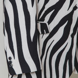 FUCHSIA JACQUARD BOMBER STYLE JACKET - REVERSIBLE IN BLACK VELVET FABRIC - CONTRASTING POCKETS