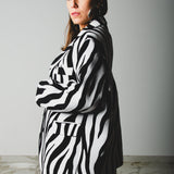 FUCHSIA JACQUARD BOMBER STYLE JACKET - REVERSIBLE IN BLACK VELVET FABRIC - CONTRASTING POCKETS