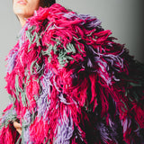 MAXI CARDIGAN-CAPPOTTO CON FRANGE MULTICOLORE - HANDMADE