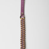 20 - PET À PORTER – VIOLET SAND | Collare gioiello beige e viola intrecciato | 25–32 cm