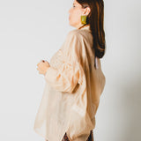 202 - Camicia femminile in cotone e seta con strass oro – Tg 46