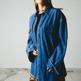 203 - Camicia vintage Valentino in denim con strass – Tg XXL