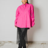 204 - Camicia vintage Ralph Lauren rosa acceso Tg Xl con 500 strass