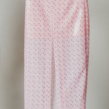 20 - ALMA Skirt – Gonna couture sartoriale in jpaillettes rosa pois neri TG 2 40/42