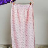20 - ALMA Skirt – Gonna couture sartoriale in jpaillettes rosa pois neri TG 2 40/42