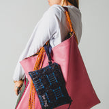 21 - NOMAD MINI – BLUE SPARKLE | Pezzo unico -  POCHETTE in pelle