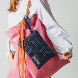 21 - NOMAD MINI – BLUE SPARKLE | Pezzo unico -  POCHETTE in pelle