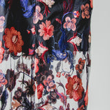 21 - ALMA Skirt – Gonna couture sartoriale con pizzo nero a fiori colorati TG 1 - 38/40