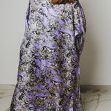 Kimono GUSTAVO sartoriale lungo in seta lilla con fantasia savana