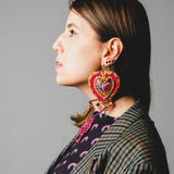 Body necklace with cascading chains - in gold-colored steel