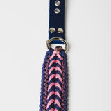 17 - PET À PORTER – BLUE & PINK BRAID | Collare intrecciato in Paracord e Biothane blu e rosa | 51–56 cm