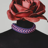 17 - PET À PORTER – BLUE & PINK BRAID | Collare intrecciato in Paracord e Biothane blu e rosa | 51–56 cm