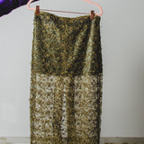 22 - ALMA Skirt – Gonna couture sartoriale con pizzo verde oliva TG 2 - 40/42