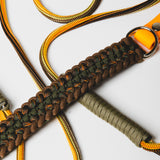 23 - PET À PORTER – WILD OLIVE | Collare intrecciato in paracord verde oliva e marrone con BioThane | 30–36 cm