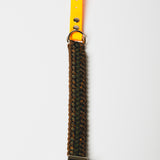 23 - PET À PORTER – WILD OLIVE | Collare intrecciato in paracord verde oliva e marrone con BioThane | 30–36 cm