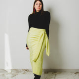 Gonna sartoriale MIRI elasticizzata plissè lime Tg 2