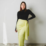 Gonna sartoriale MIRI elasticizzata plissè lime Tg 2