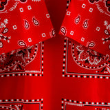 Kimono GUSTAVO sartoriale lungo in popeline di cotone rosso stampa paisley