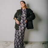 Leather jacket - biker style - vintage upcycling brown with splashes of blue, yellow and green