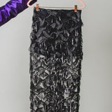 24 - ALMA Skirt – Gonna couture sartoriale con paillettes nere TG 1 - 38/40