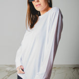 24 - Maglia oversize bianca a maniche lunghe in cotone XL ricamata a mano I’M SCIURA