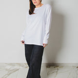 24 - Maglia oversize bianca a maniche lunghe in cotone XL ricamata a mano I’M SCIURA