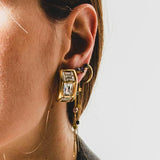 252 - Orecchini Vintage con Clip Dorata e Cristalli – Pezzo Unico