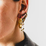 254 - Orecchini Vintage a Cerchio Dorati con Foro – Pezzo Unico