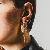 254 - Orecchini Vintage a Cerchio Dorati con Foro – Pezzo Unico