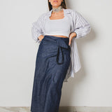 332 - Gonna multiposizione MIRI in tela di jeans
