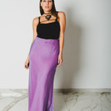 257 Gonna sartoriale EASY in viscosa trilobata effetto metallizzato viola - TG S/M
