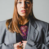 257 - Orecchini Vintage Geometrici Dorati con Foro – Design Minimal – Pezzo Unico