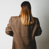 Brown vintage men's jacket with all-over gold rhinestones