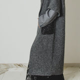 26 - L'OVER SPIGATO – Cappotto Sartoriale Oversize in Pura Lana Vergine Grigio Spigato