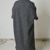 26 - L'OVER SPIGATO – Cappotto Sartoriale Oversize in Pura Lana Vergine Grigio Spigato