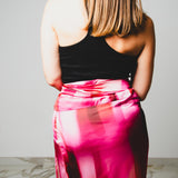 277 Gonna multiposizione MIRI in satin effetto sfumato fucsia