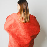 27 - Cappottino Komorebi Oversize Arancio Corallo in Tessuto d’Arredo – Pezzo Unico