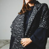 FUCHSIA JACQUARD BOMBER STYLE JACKET - REVERSIBLE IN BLACK VELVET FABRIC - CONTRASTING POCKETS