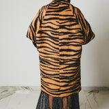 28 – L’OVER ALPACA | Cappotto Oversize Animalier in Lana Vergine e Alpaca con Tasche a Contrasto