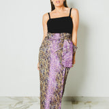 293 Gonna multiposizione MIRI in jaquard animalier lilla cangiante