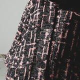 FUCHSIA JACQUARD BOMBER STYLE JACKET - REVERSIBLE IN BLACK VELVET FABRIC - CONTRASTING POCKETS