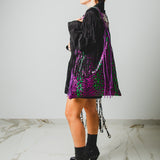 COCCHINA BAG - PURPLE/RED CROCHET WITH FRINGES