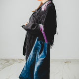 COCCHINA BAG - PURPLE/RED CROCHET WITH FRINGES