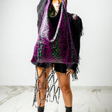 COCCHINA BAG - PURPLE/RED CROCHET WITH FRINGES