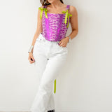 Semi-transparent tailored Margot shirt with geometric pattern