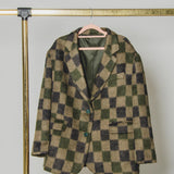 FUCHSIA JACQUARD BOMBER STYLE JACKET - REVERSIBLE IN BLACK VELVET FABRIC - CONTRASTING POCKETS