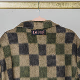 FUCHSIA JACQUARD BOMBER STYLE JACKET - REVERSIBLE IN BLACK VELVET FABRIC - CONTRASTING POCKETS